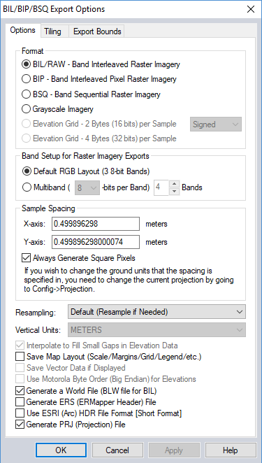 bil bip bsq ers raw bil file format