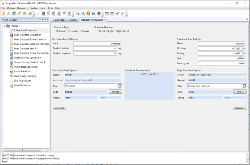 Using the Geographic Calculator