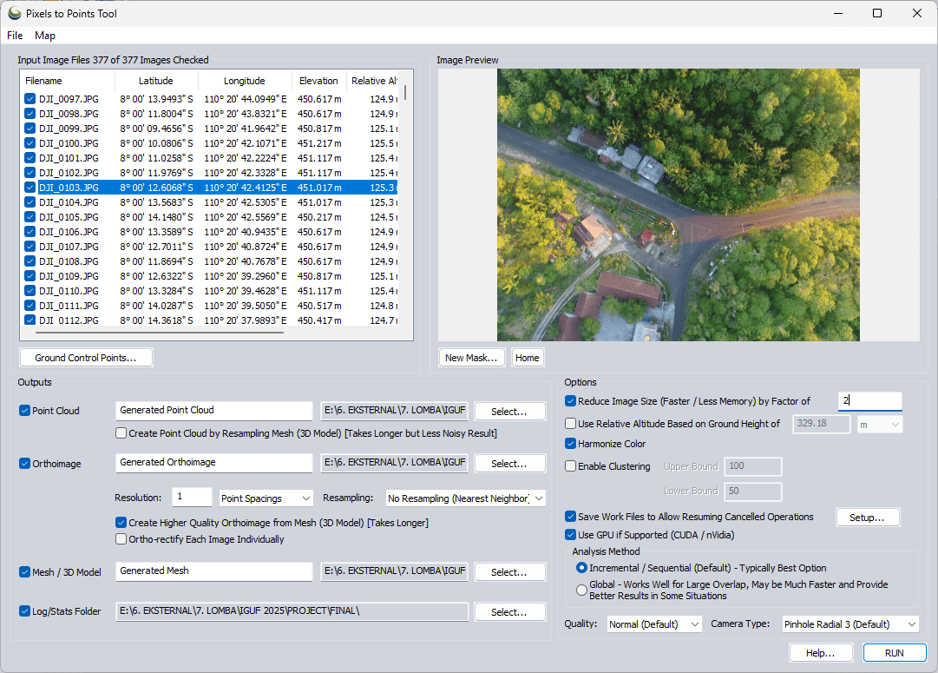 Pixels to Point photogrammetric tool