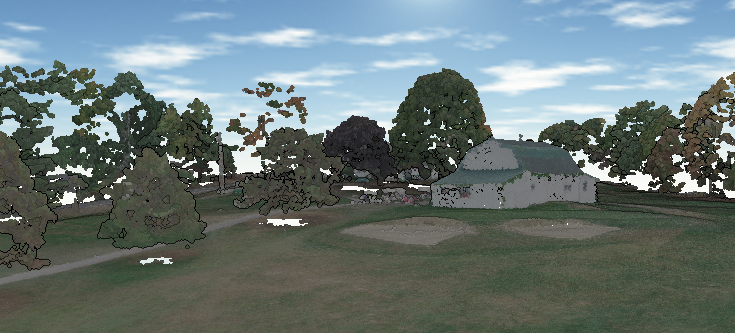 3D view of a point cloud of a golf course from photogrammetry
