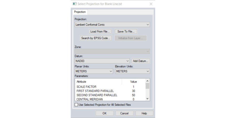projection options