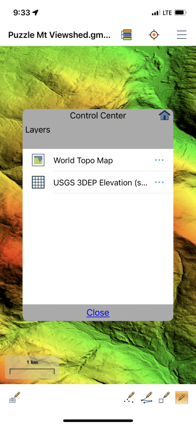 Control center layers 