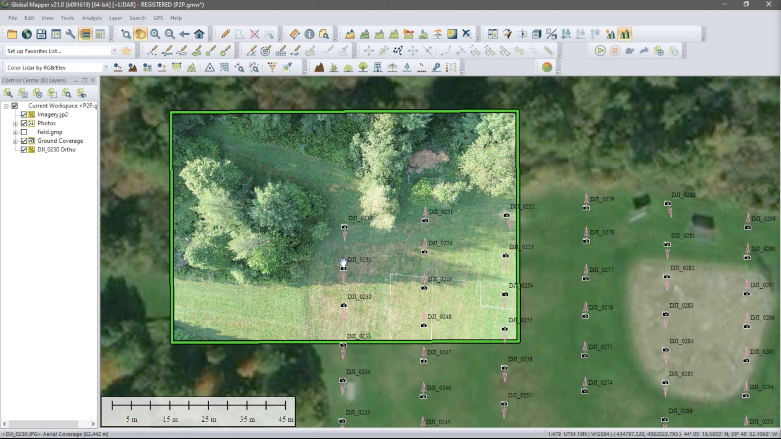 Coverage polygons in Global Mapper