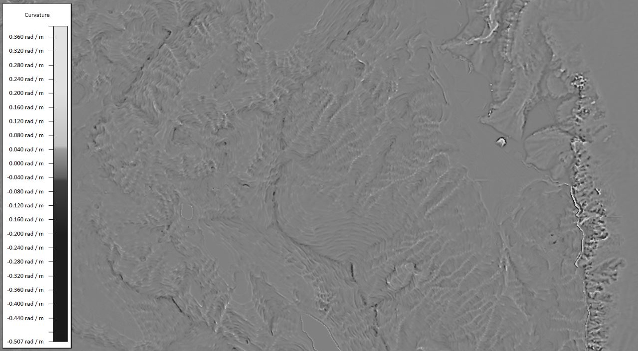 Curvature grid shader on a DEM