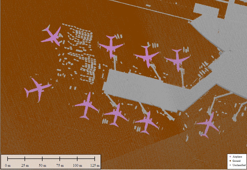 Classified lidar of an airport