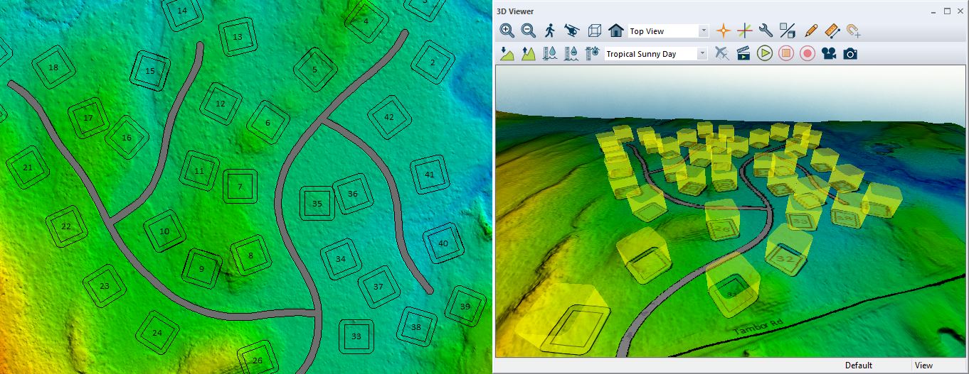 Creating mesh buffer features from vector layers. 