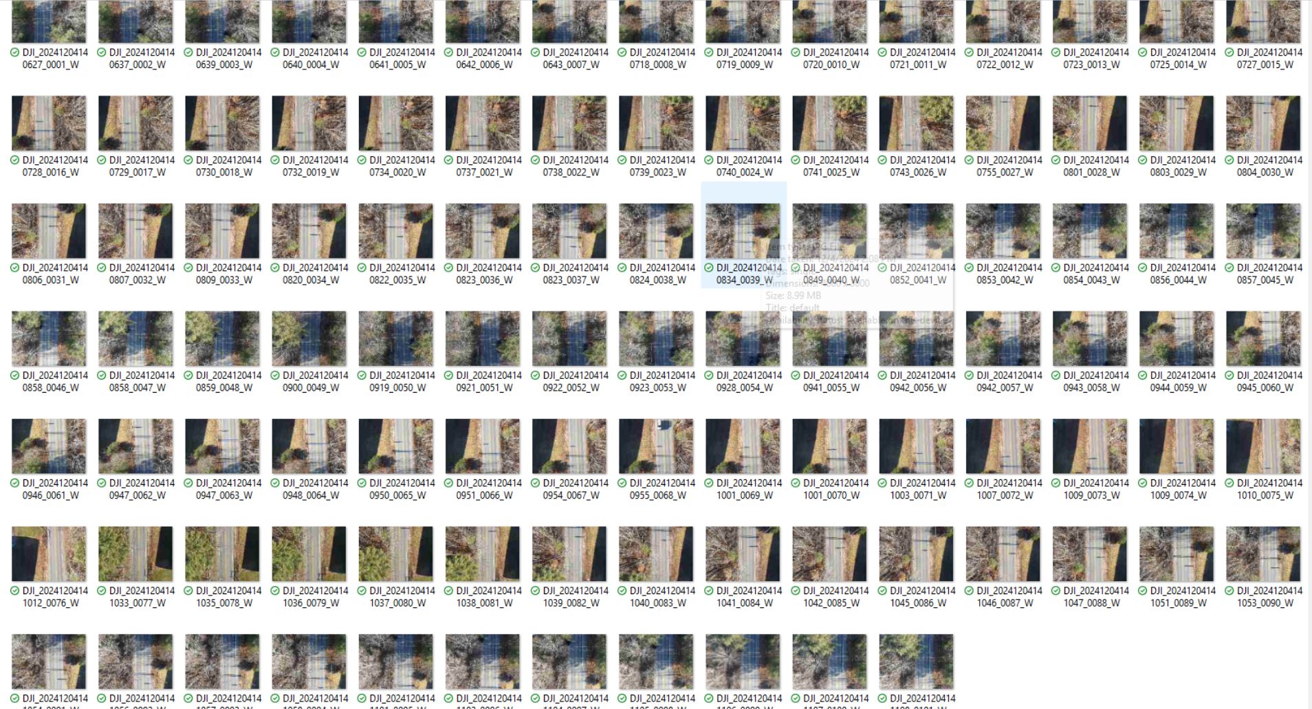 Drone imagery in a folder