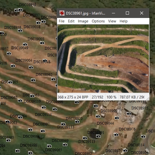 Screenshot of geotagged image in Global Mapper