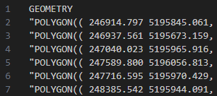 CSV data 
