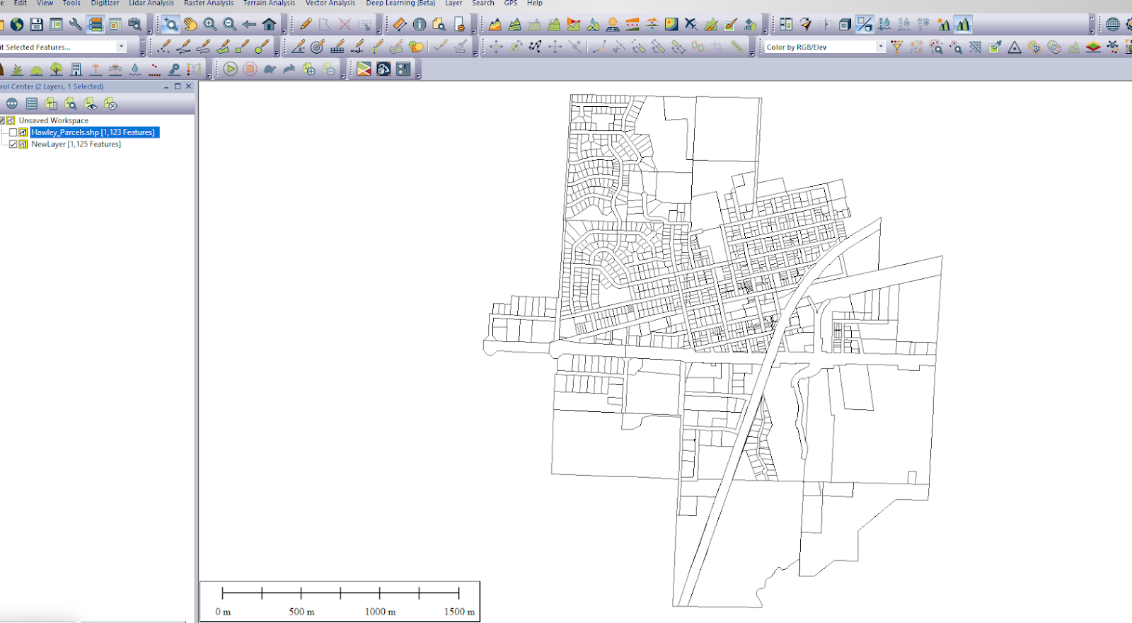 Python script final product in Global Mapper Pro