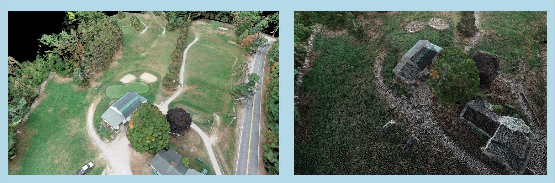 From aerial images, the Pixels to Points tool can create 3D Data and imagery.