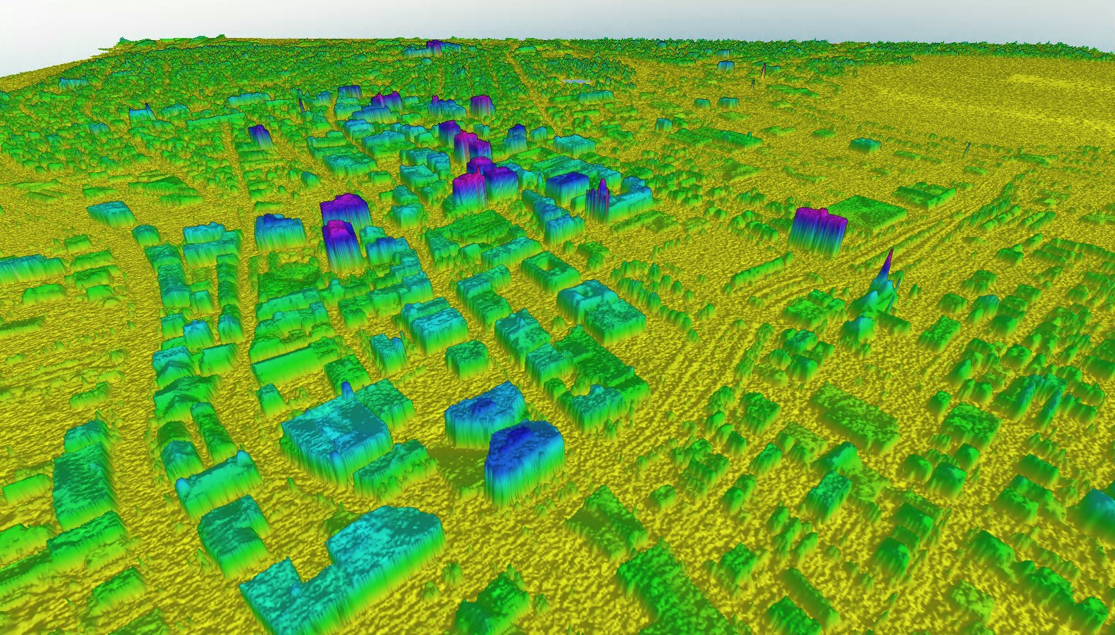 A surface layer representing the tallest buildings in downtown Portland ME