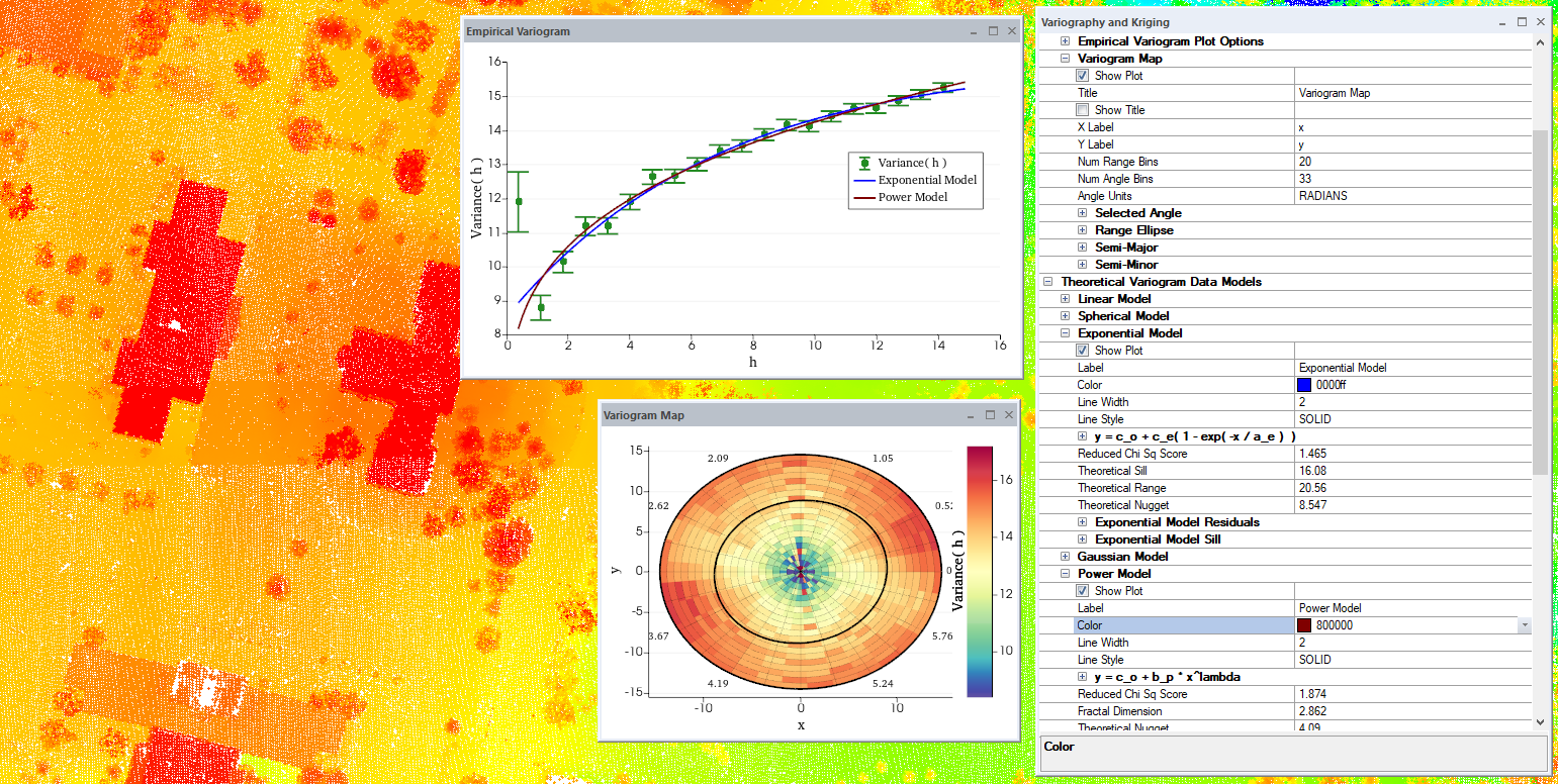 Variography and Kriging tool in Global Mapper Pro