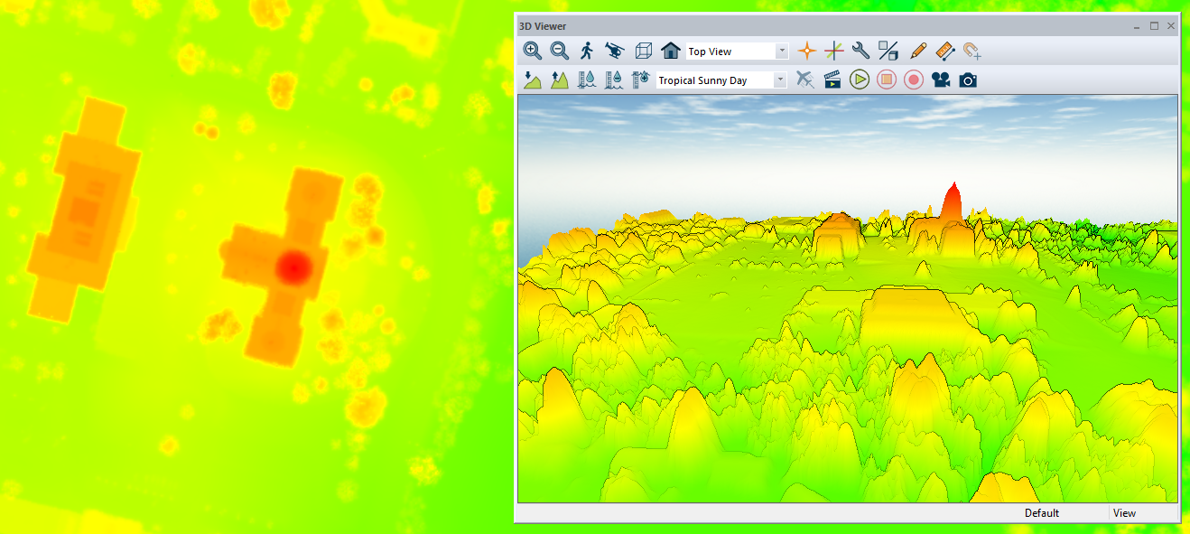 A point cloud with kriged filled gaps 