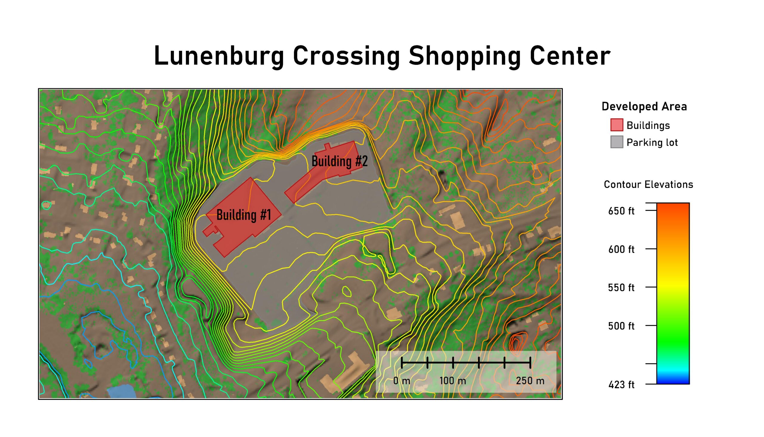 A topographic map 