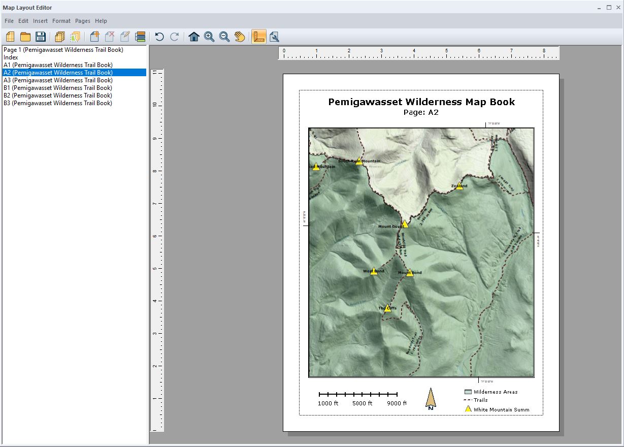 An example of a map created in Global Mapper's Map layout editor. 