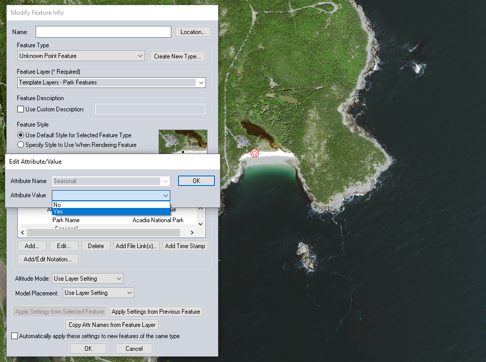 Modified template in Global Mapper
