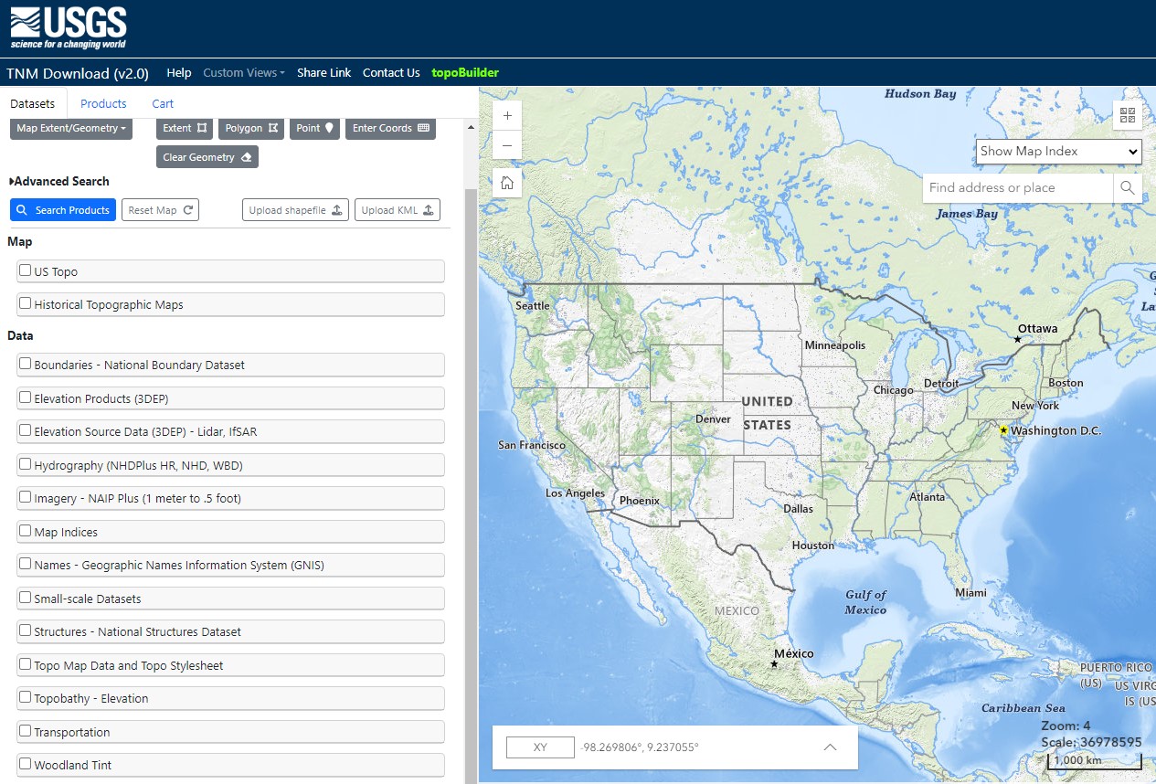 Screenshot of the National Map Viewer