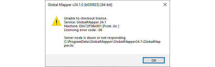 License error code: -96