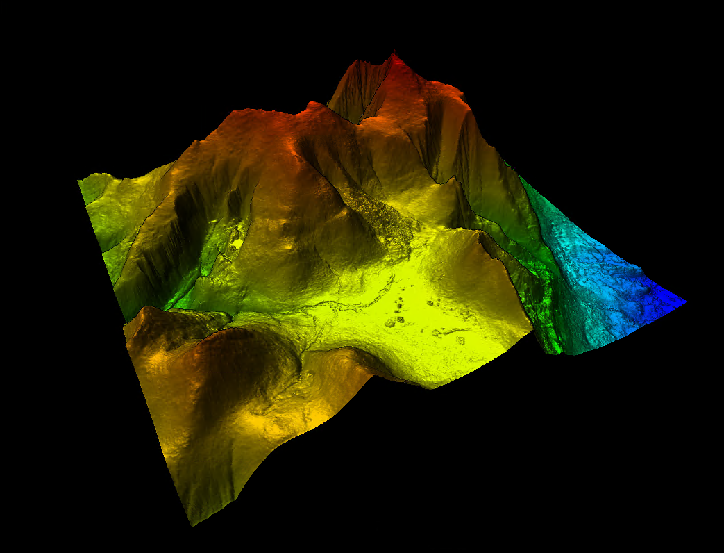 A Terrain layer seen in 3D view