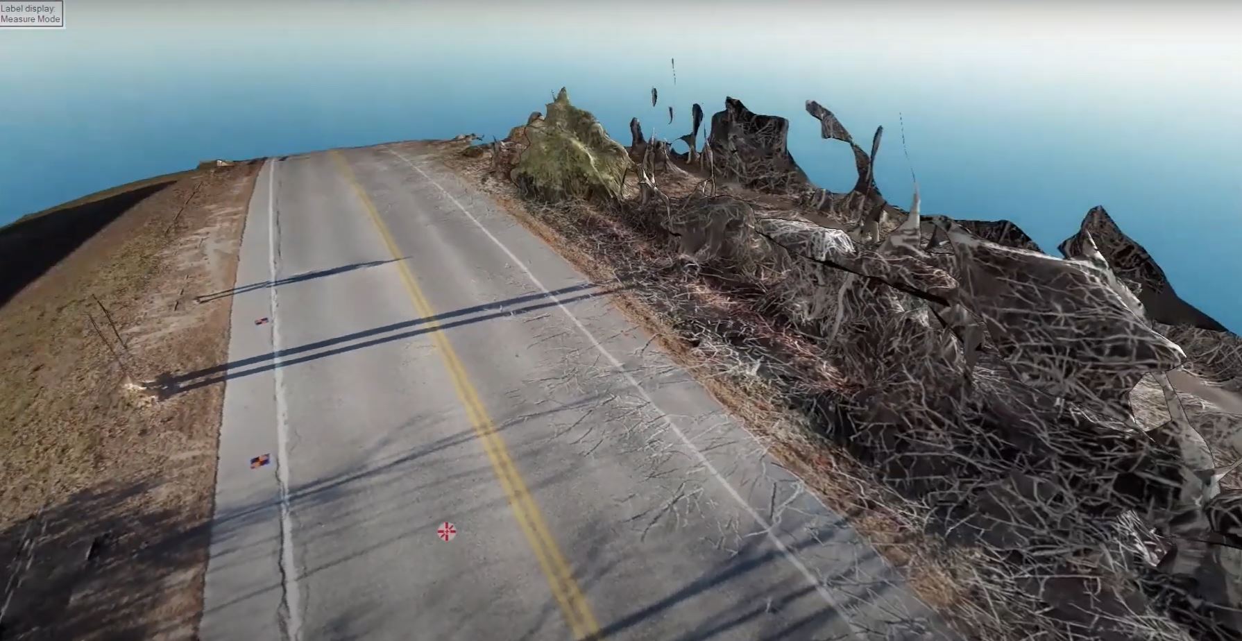 3D model of car crash generated with photogrammetry software (Pixels to Points in Global Mapper)