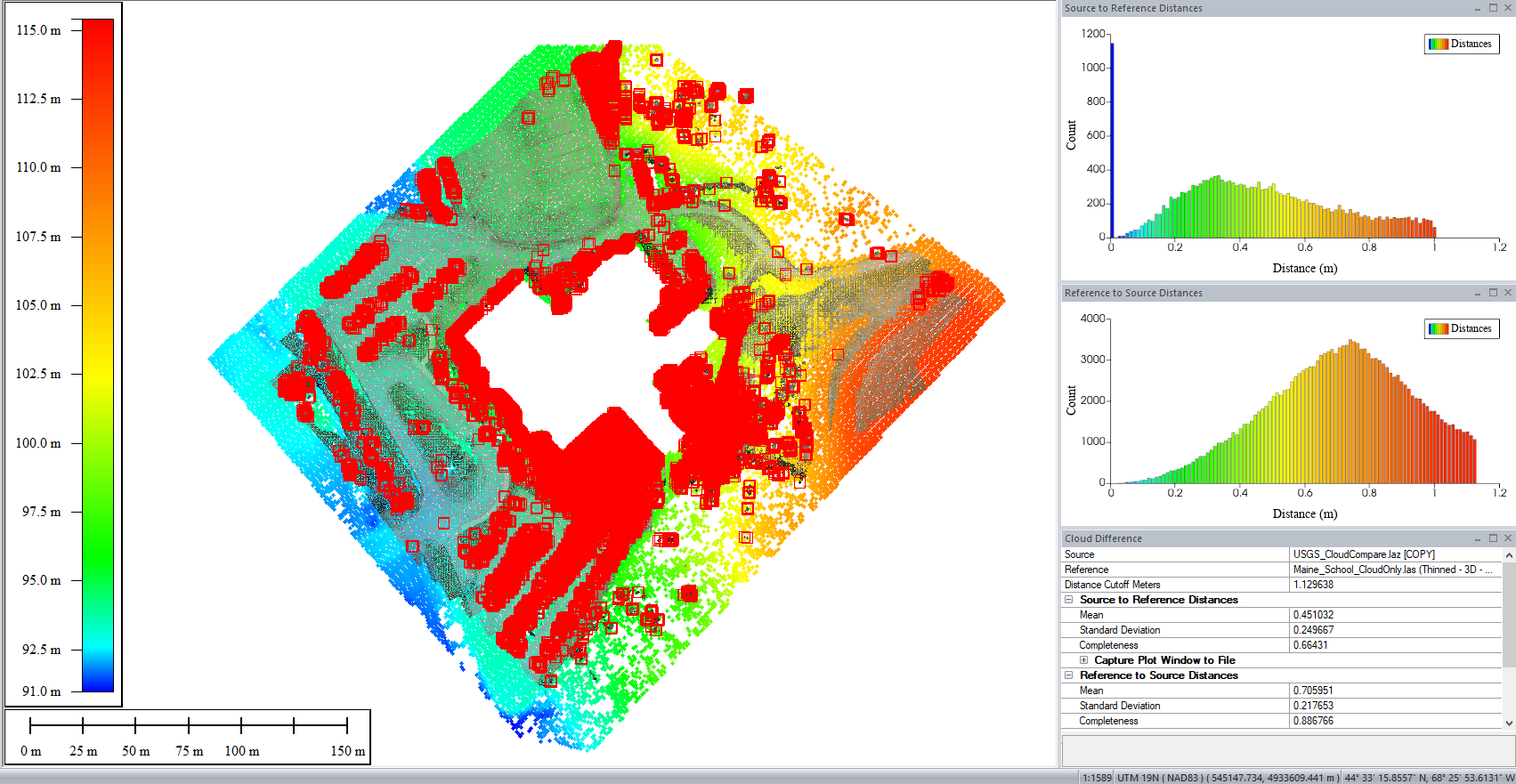 Lidar with difference points selected
