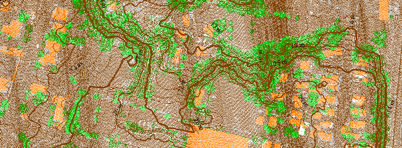 Classified point cloud turned into a contour map