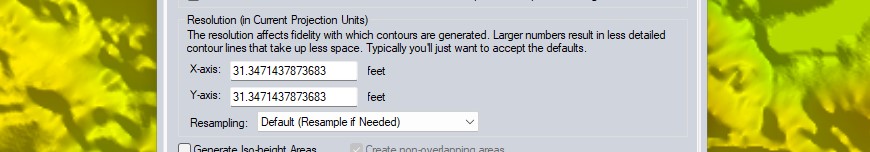 contour resolution settings 