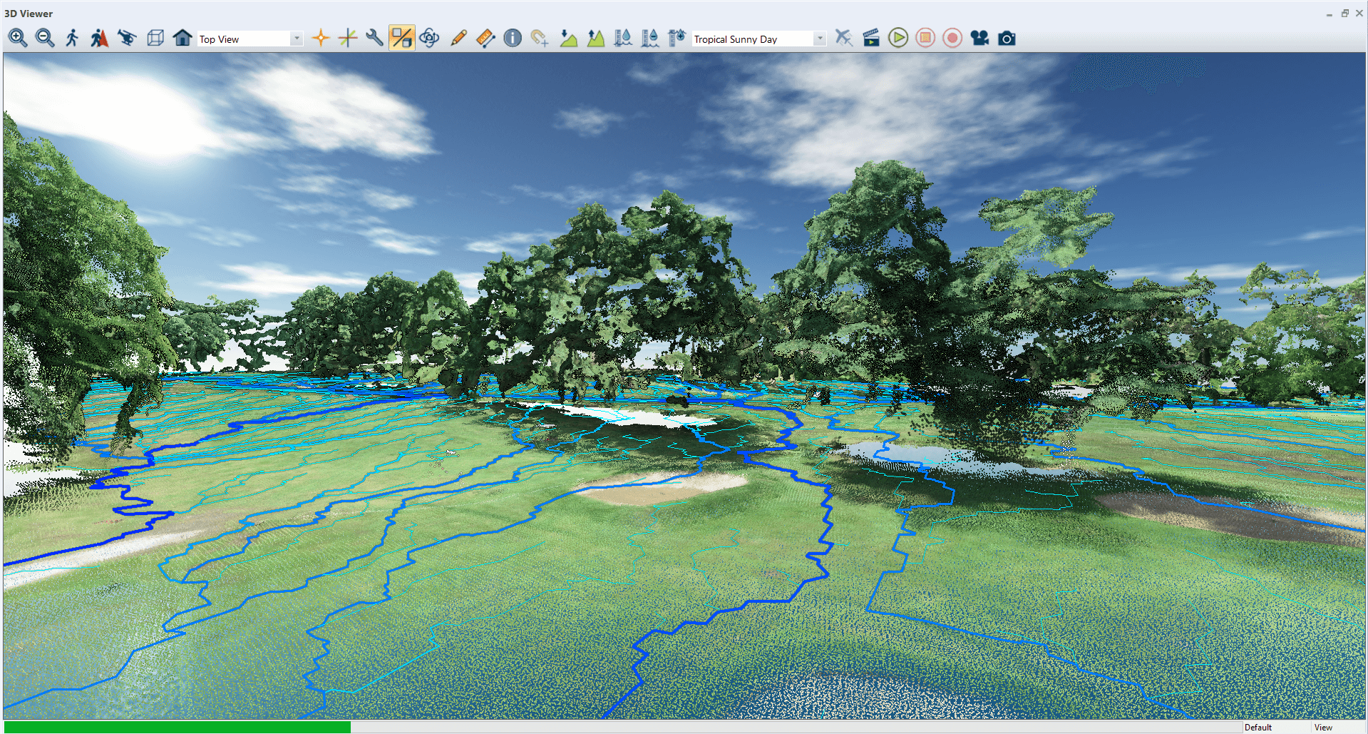 3D flythrough of golf course in Global Mapper