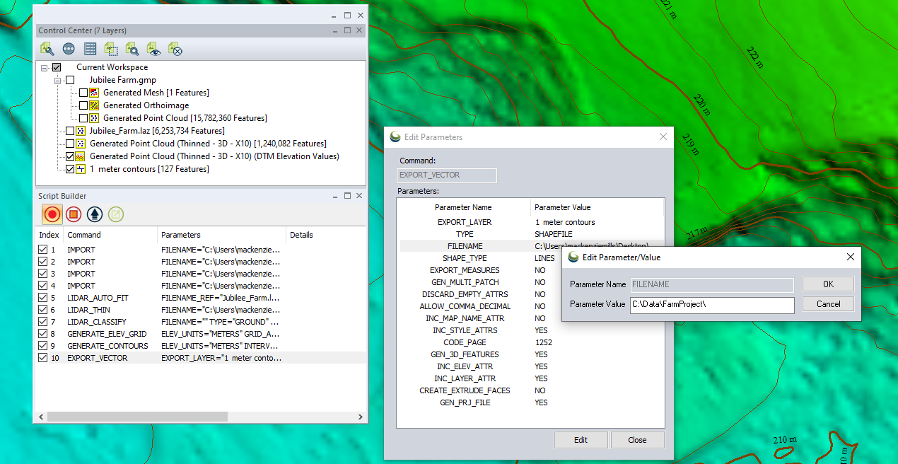 Script recording in Global Mapper Pro