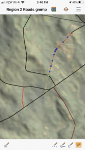 Selected feature in Global Mapper Mobile
