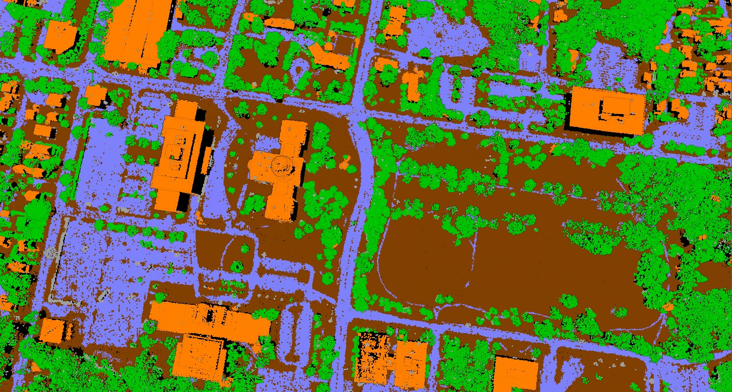 A point cloud with multiple classes and sub classes