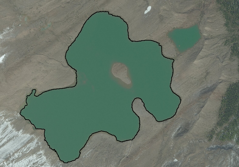 Vectorized lake in Global Mapper Pro