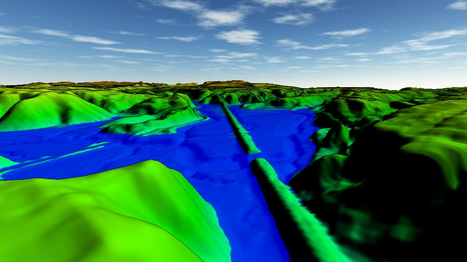 Water display in the 3D viewer. 