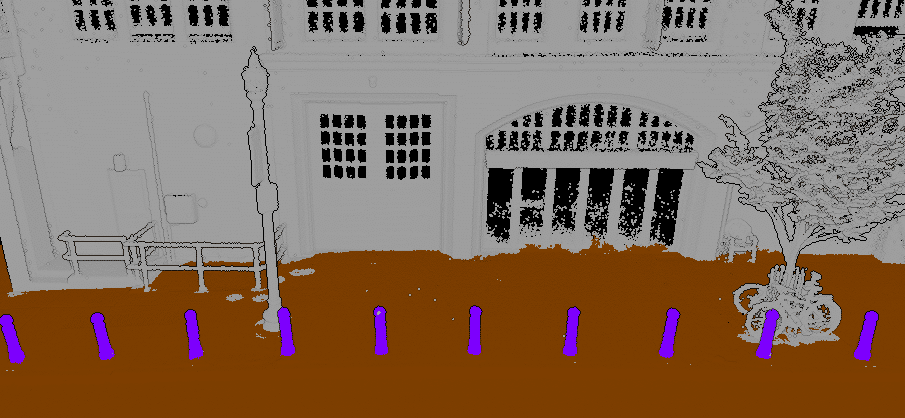 Custom lidar classification street posts
