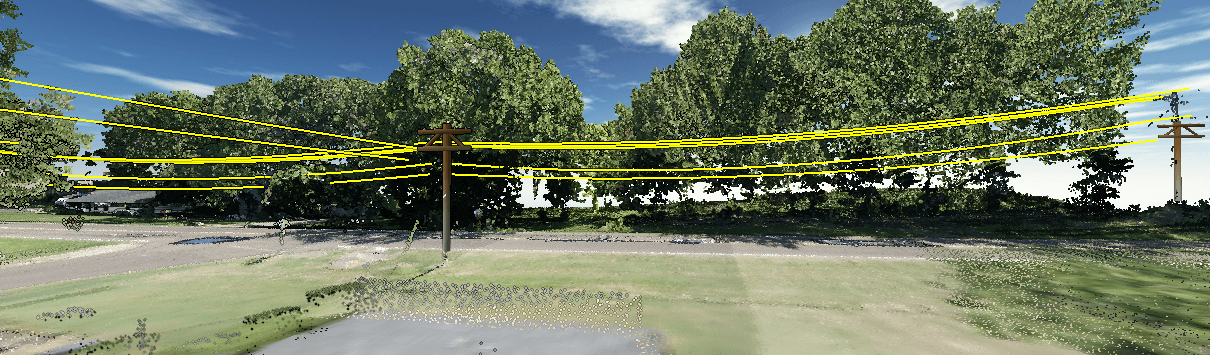 Extracted powerline from point cloud
