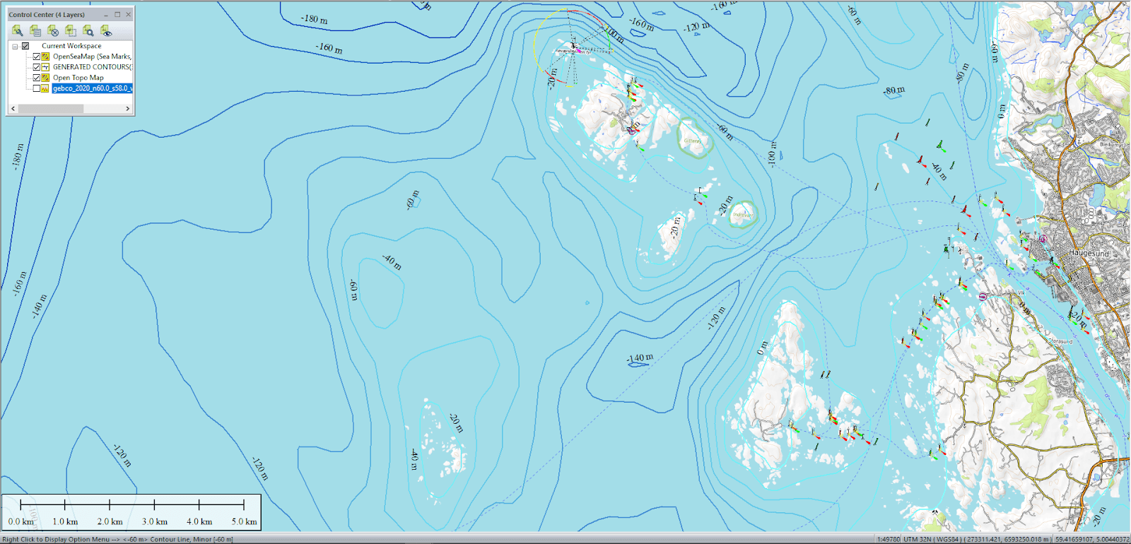 mappa batimetrica oceanica