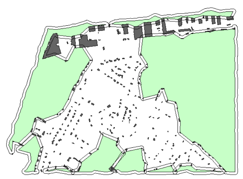 50-foot buffer around the forested boundary area