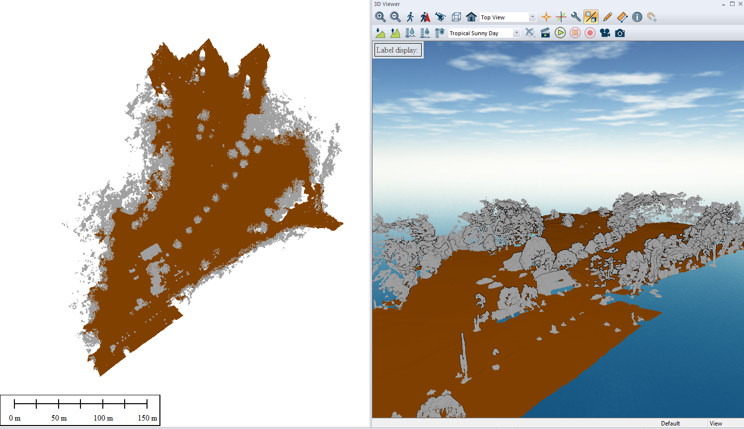 Photogrammetry derived point cloud classified in Global Mapper Pro