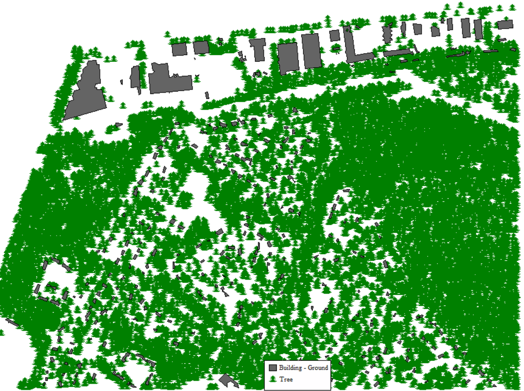 Buildings and Trees after feature extraction