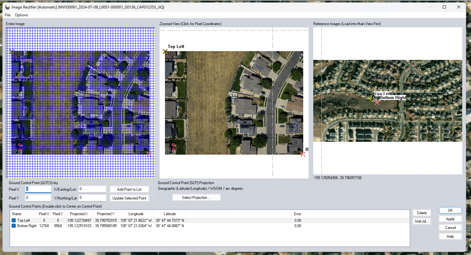 process of georeferencing an image