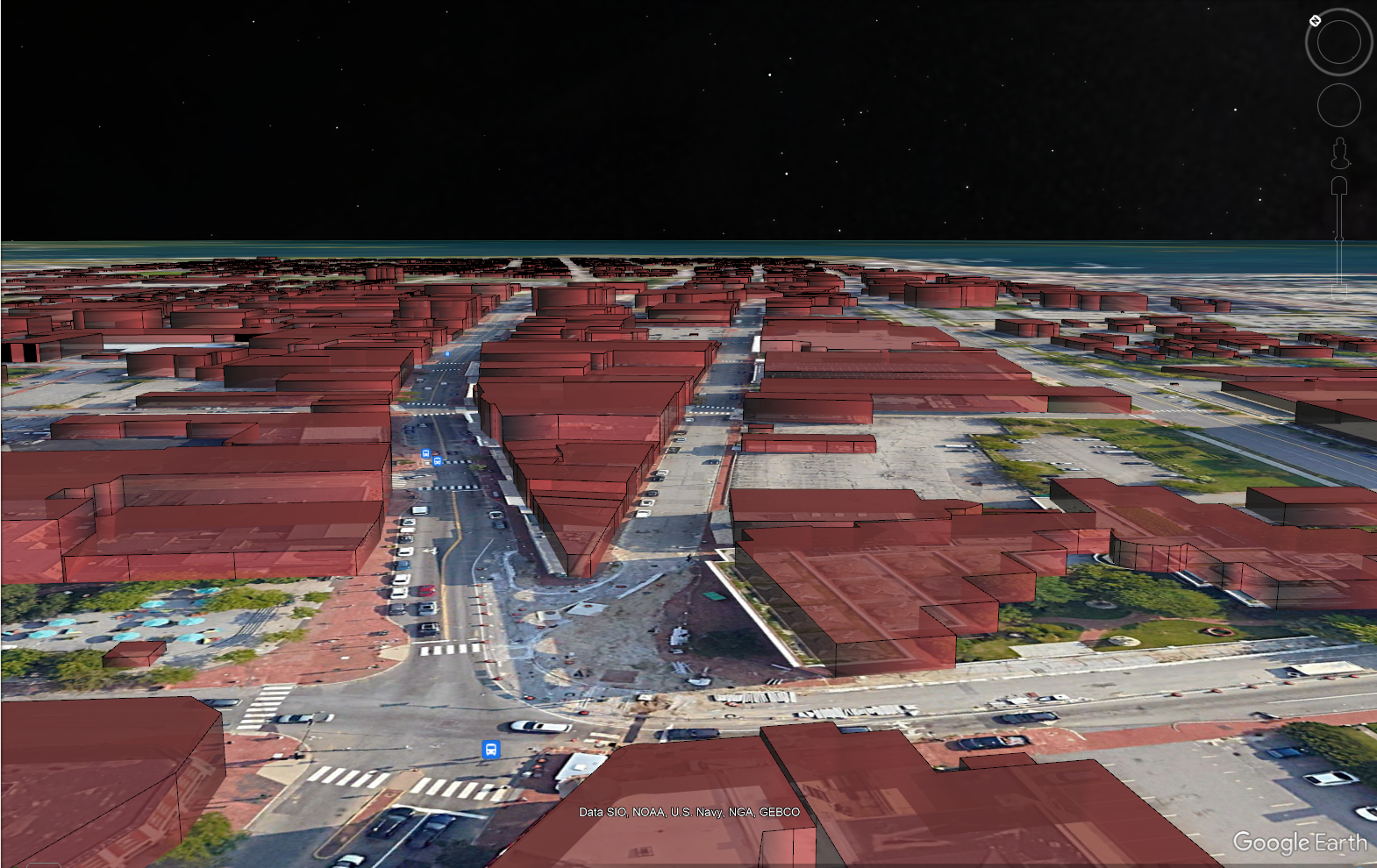 Daten von Global Mapper wurden in Google Earth geladen.