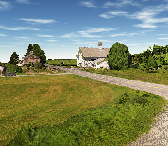 Photogrammetric point cloud of a farm house