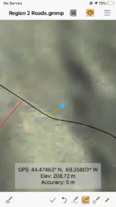 Location information in Global Mapper Mobile via GPS