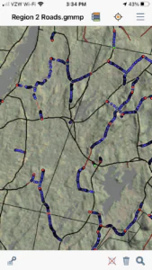 Successfully selected vector features in Global Mapper Mobile